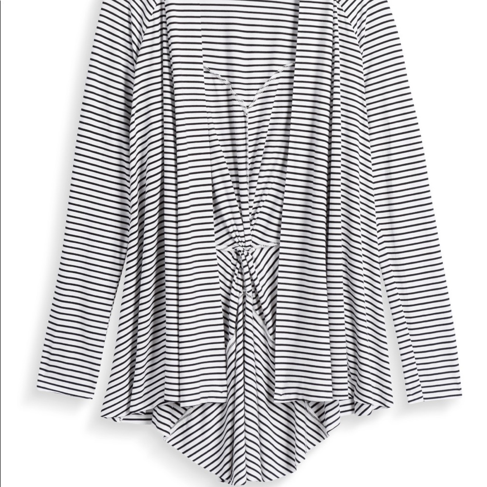 Market & Spruce Clove Twist-Back Striped Cardigan